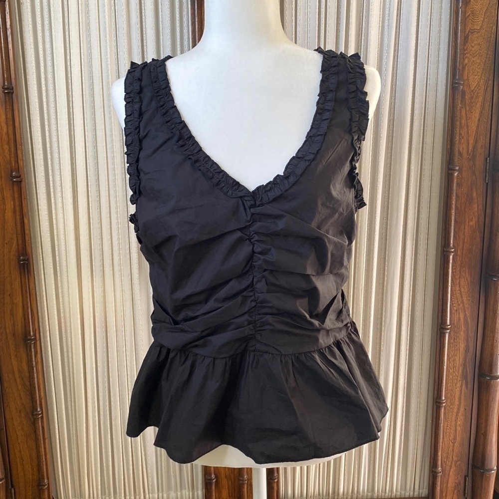 Anthropologie Sunday in Brooklyn Remi Ruffled Peplum Top Black Size XL